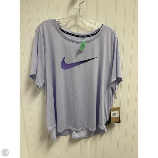 Athletic Top Short Sleeve By Nike In Purple, Size: 1x