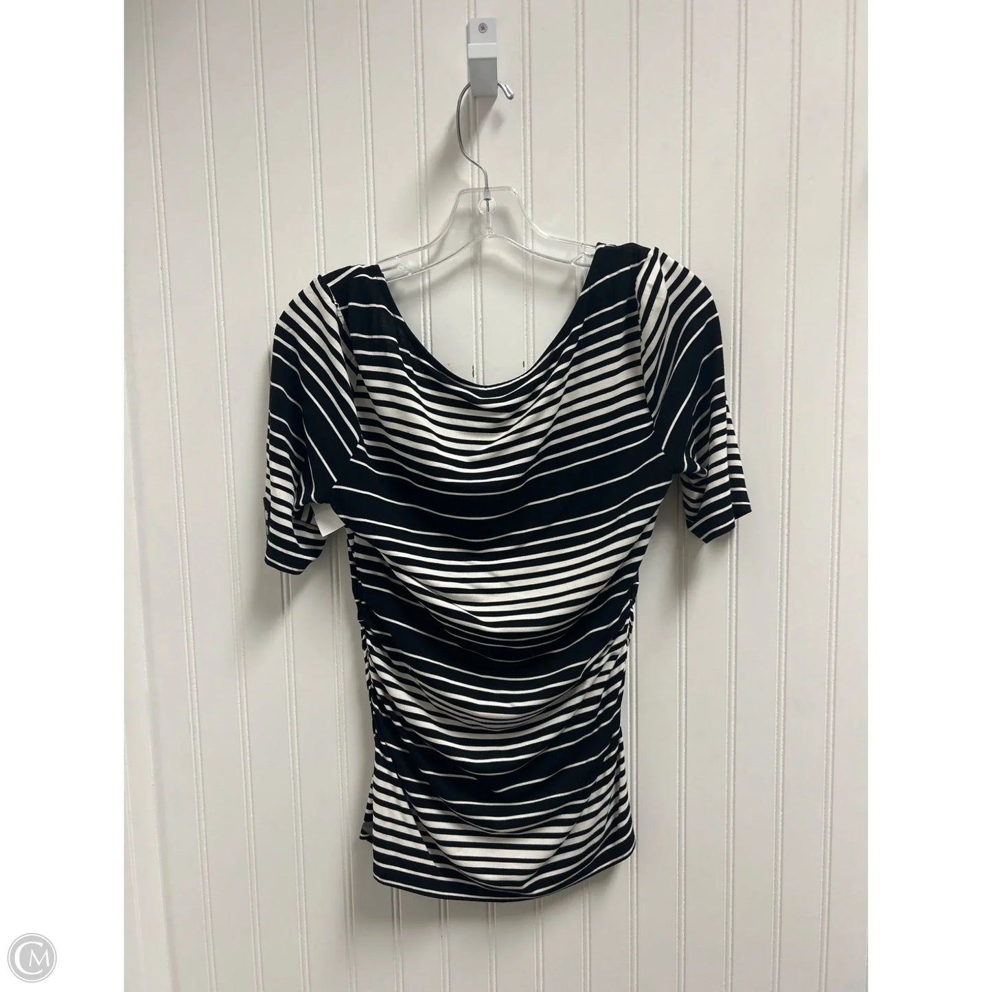 Top Short Sleeve By White House Black Market In Black & White, Size: S
