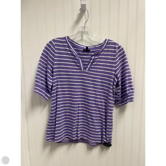 Top Short Sleeve By Talbots In Purple & White, Size: S