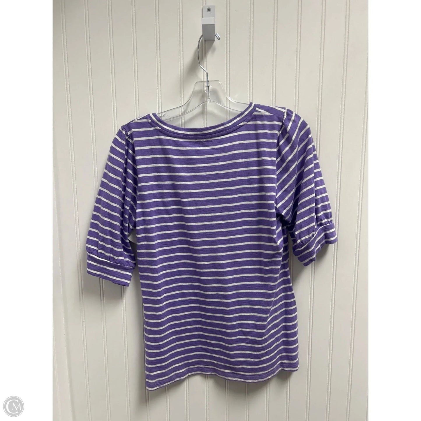 Top Short Sleeve By Talbots In Purple & White, Size: S