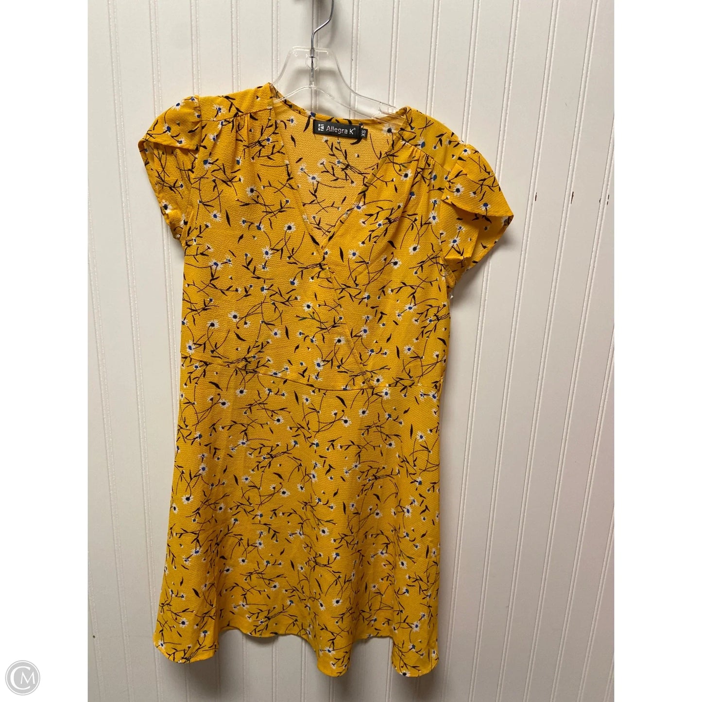 Dress Casual Short By Allegra K In Yellow, Size: Xs