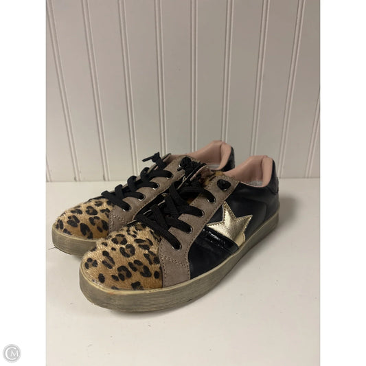 Shoes Sneakers By Miss Sixty In Black & Gold, Size: 6.5