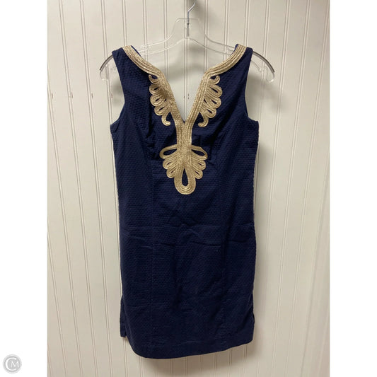 Dress Designer By Lilly Pulitzer In Blue & Gold, Size: S