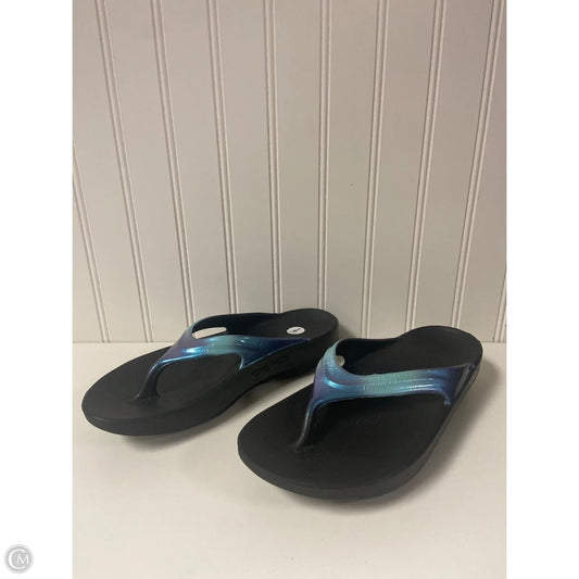 Sandals Flip Flops By Oofos In Black, Size: 7
