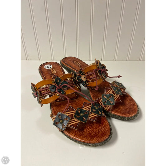 Sandals Heels Block By Spring Step In Multi-colored, Size: 6.5