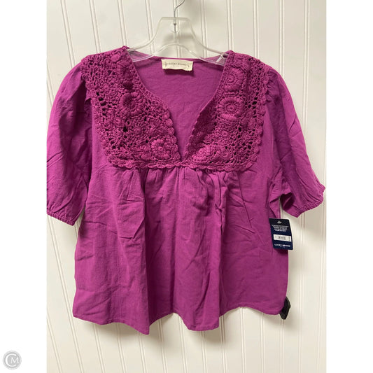 Top Short Sleeve By Lucky Brand In Purple, Size: M