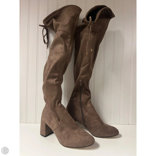 Boots Knee Heels By Steve Madden In Brown, Size: 9
