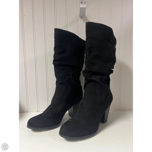 Boots Mid-calf Heels By Rampage In Black, Size: 9