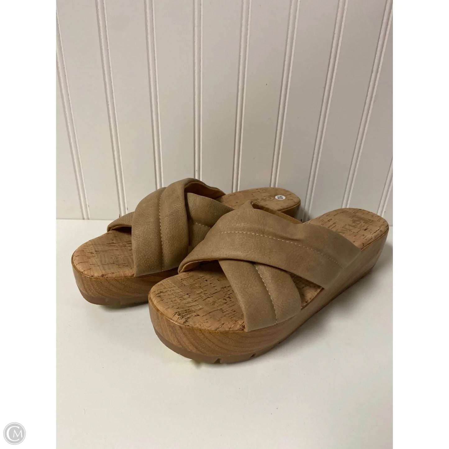 Sandals Heels Platform By Kork Ease In Brown, Size: 10