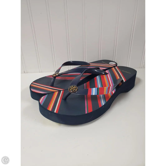 Sandals Designer By Tory Burch In Navy, Size: 8