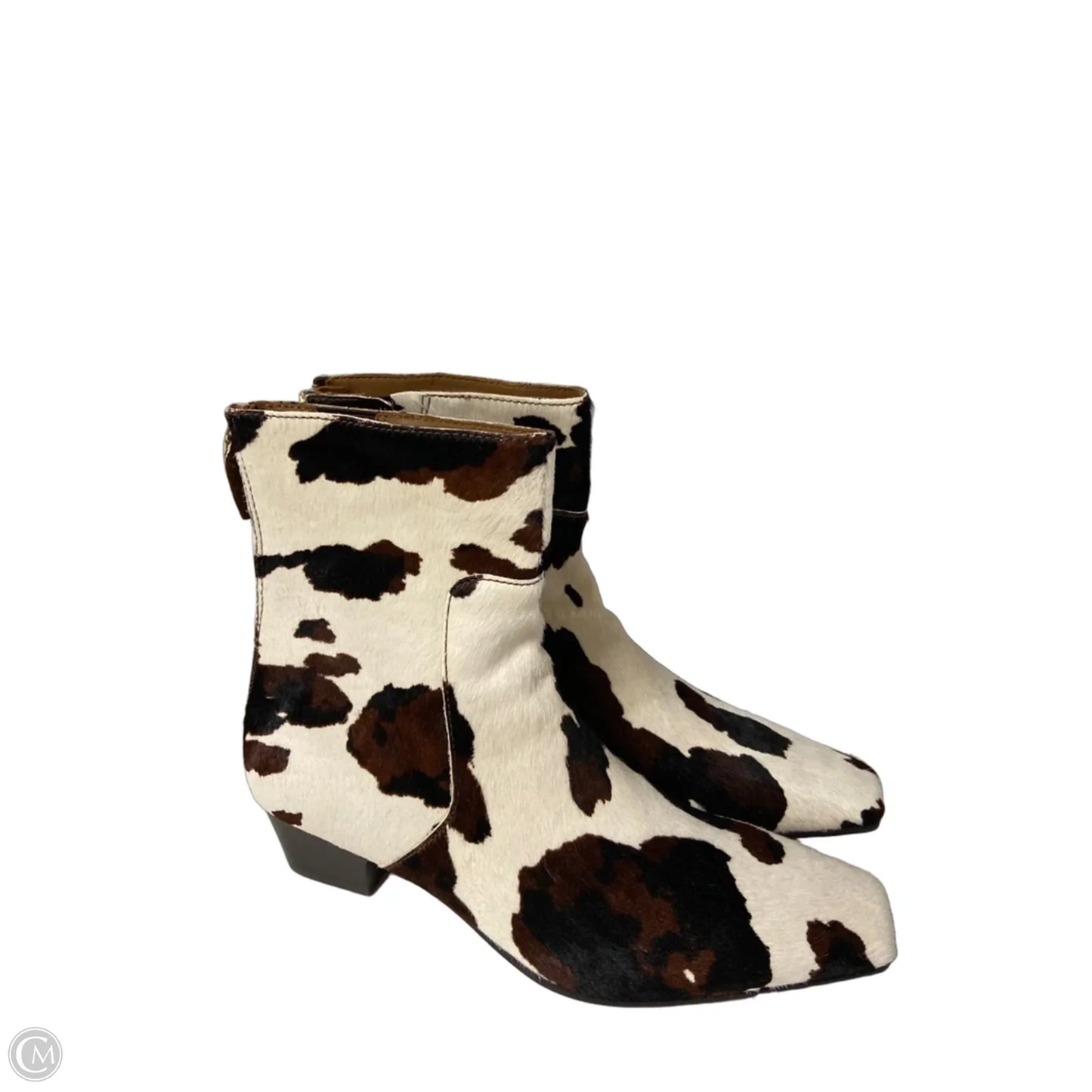 Boots Ankle Heels By Madewell In Animal Print, Size: 7.5