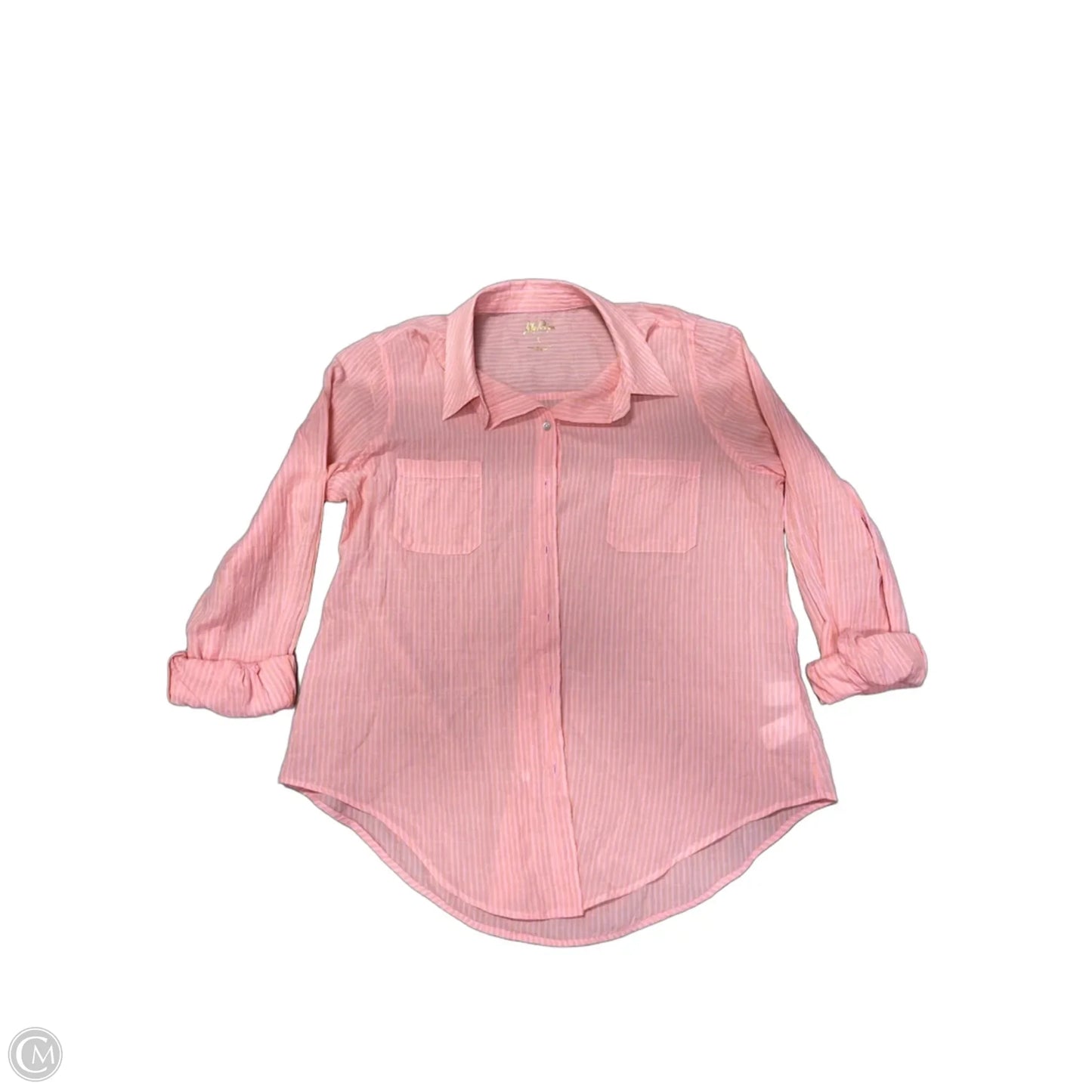 Top Long Sleeve Designer By Lilly Pulitzer In Pink, Size: L
