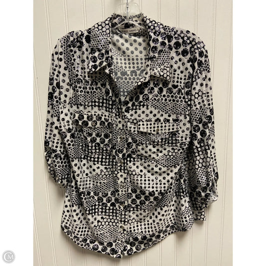 Top Long Sleeve By Emily Daniels In Black & White, Size: L