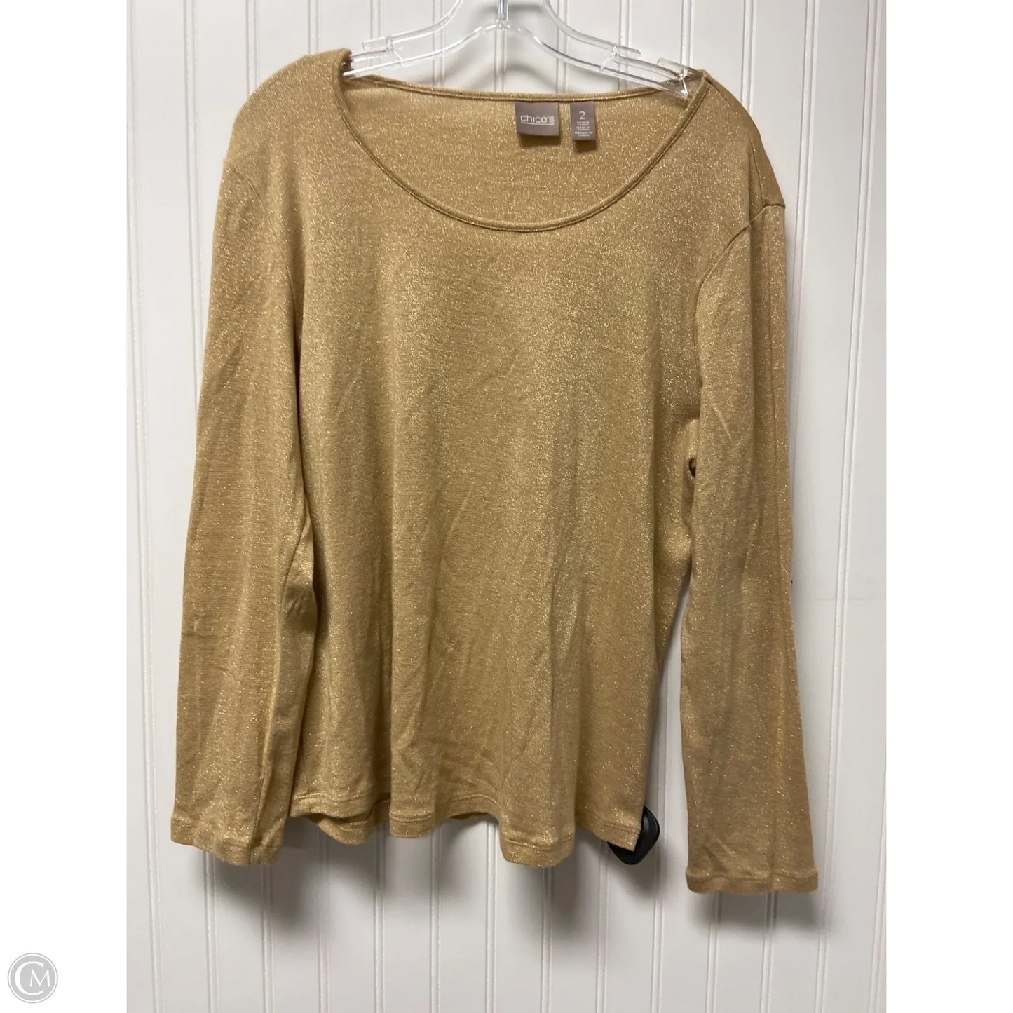 Top Long Sleeve By Chicos In Gold, Size: L