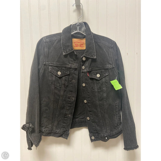 Jacket Denim By Levis In Black Denim, Size: S