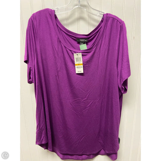 Top Short Sleeve By Alfani In Purple, Size: 3x