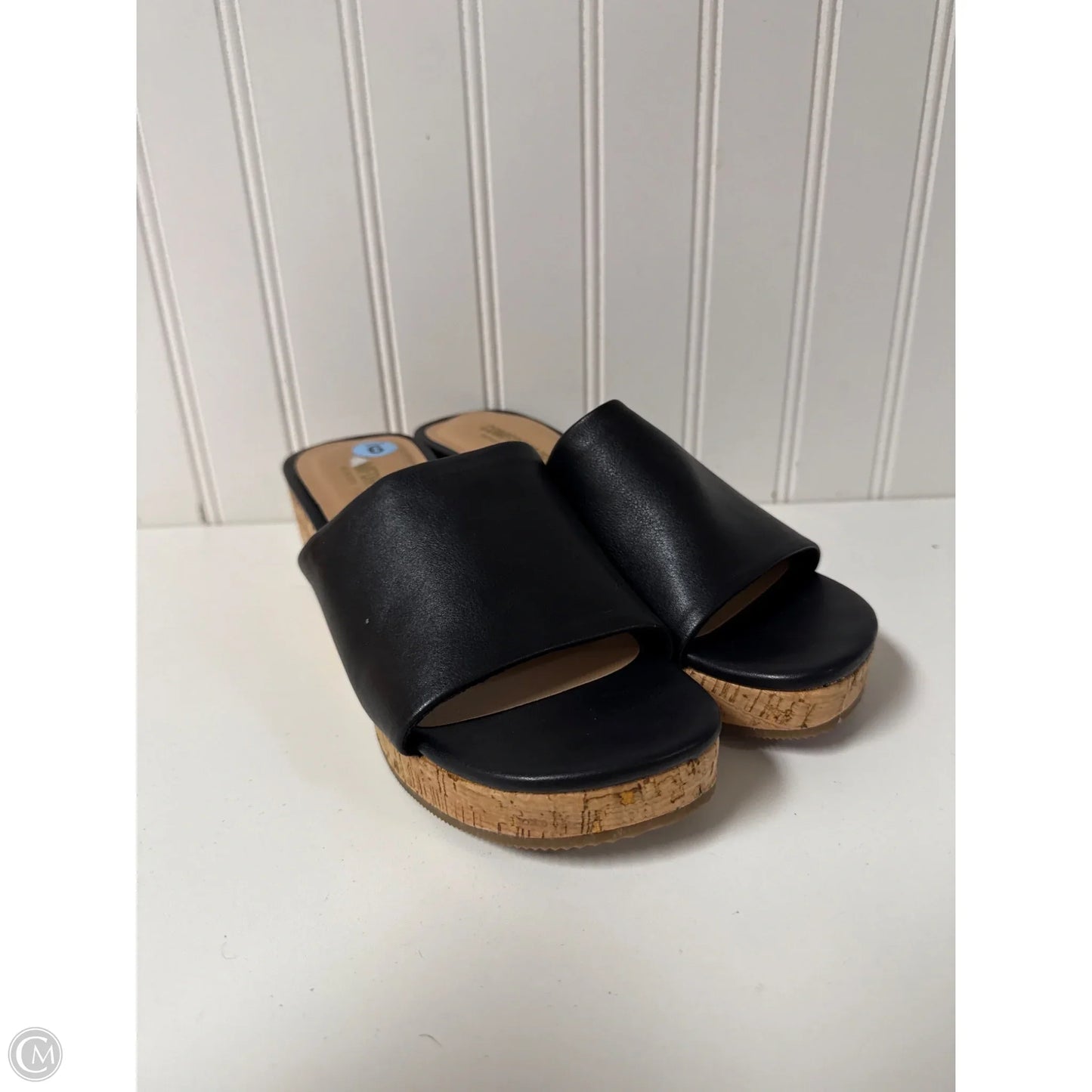 Shoes Heels Wedge By Clothes Mentor In Black & Cream, Size: 6