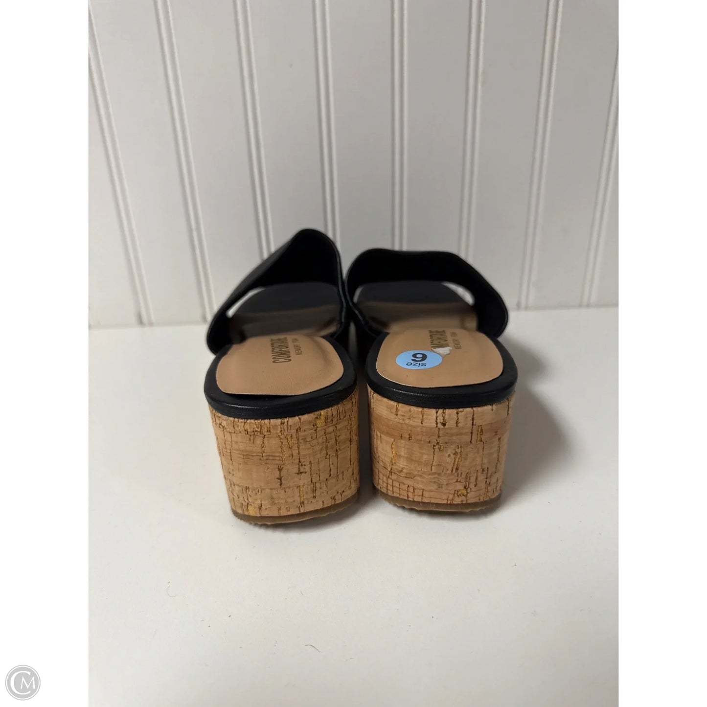 Shoes Heels Wedge By Clothes Mentor In Black & Cream, Size: 6