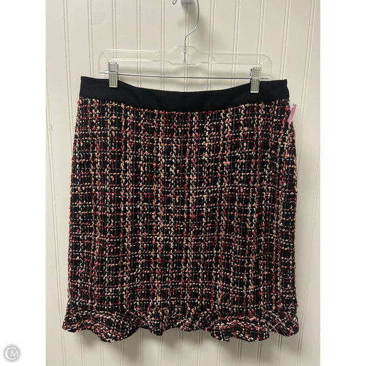 Skirt Designer By Karl Lagerfeld In Black & Pink, Size: L