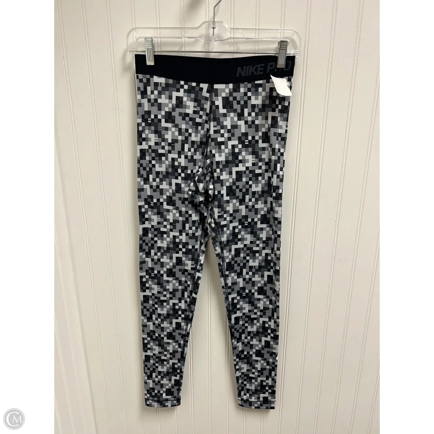 Athletic Leggings By Nike In Black & Grey, Size: S