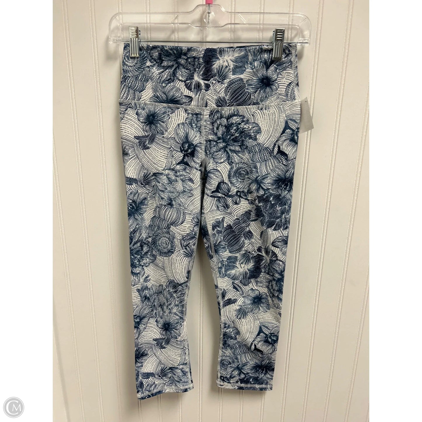 Athletic Leggings By Fabletics In Blue & White, Size: S