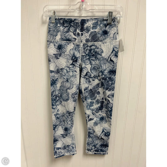 Athletic Leggings By Fabletics In Blue & White, Size: S