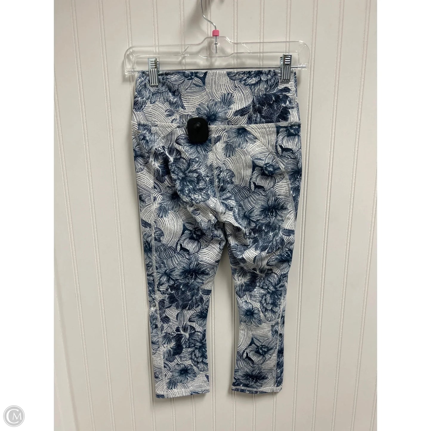 Athletic Leggings By Fabletics In Blue & White, Size: S