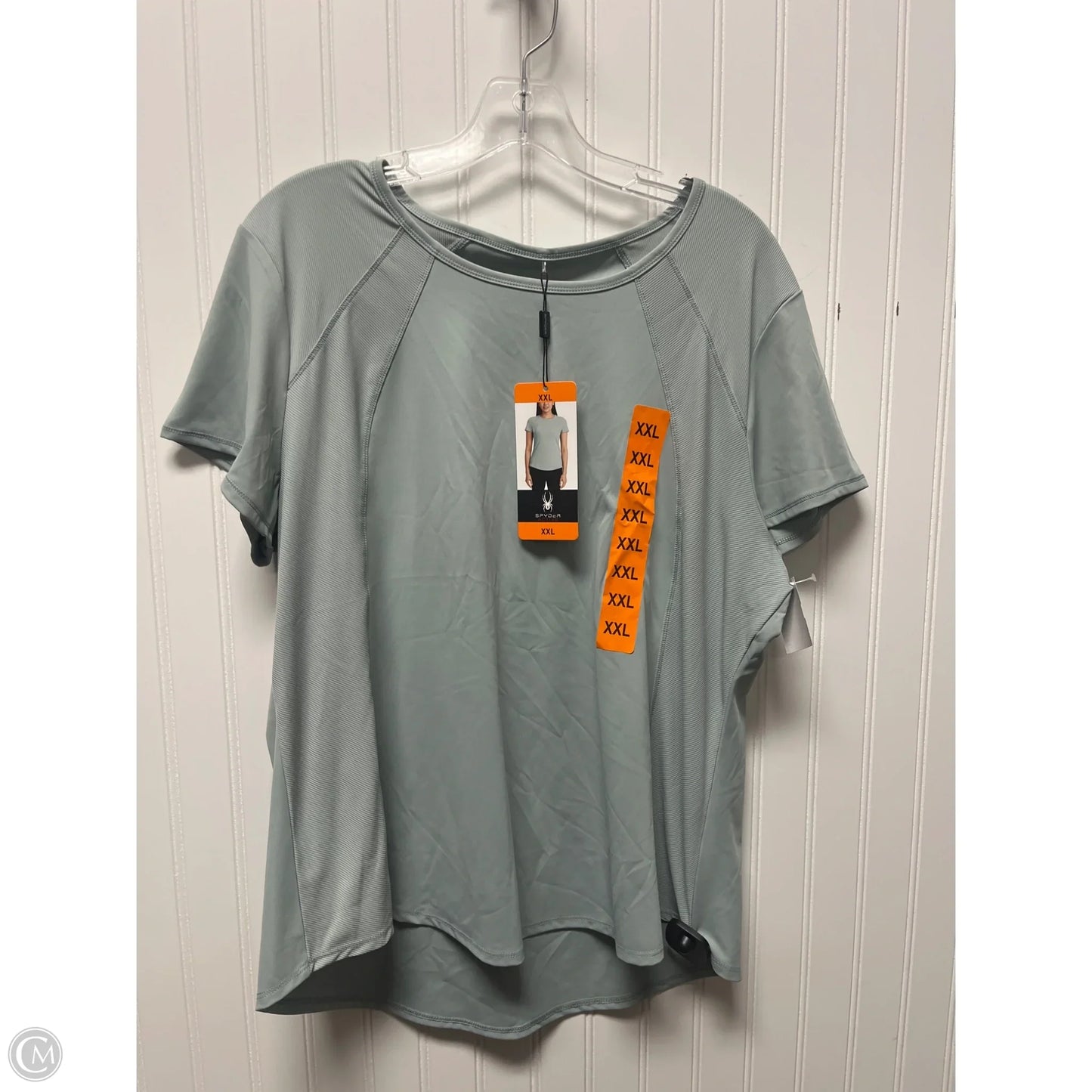 Athletic Top Short Sleeve By Spyder In Grey, Size: 1x