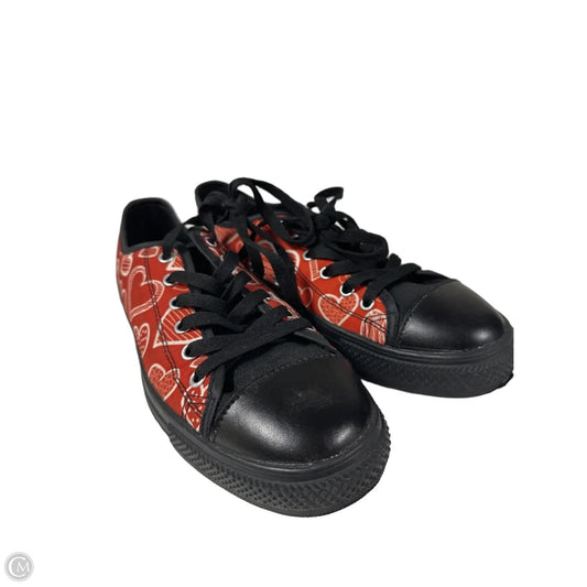 Shoes Flats By Clothes Mentor In Black & Orange, Size: 7.5