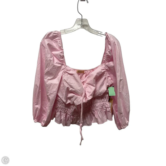 Top Long Sleeve By Bailey 44 In Pink, Size: Xl