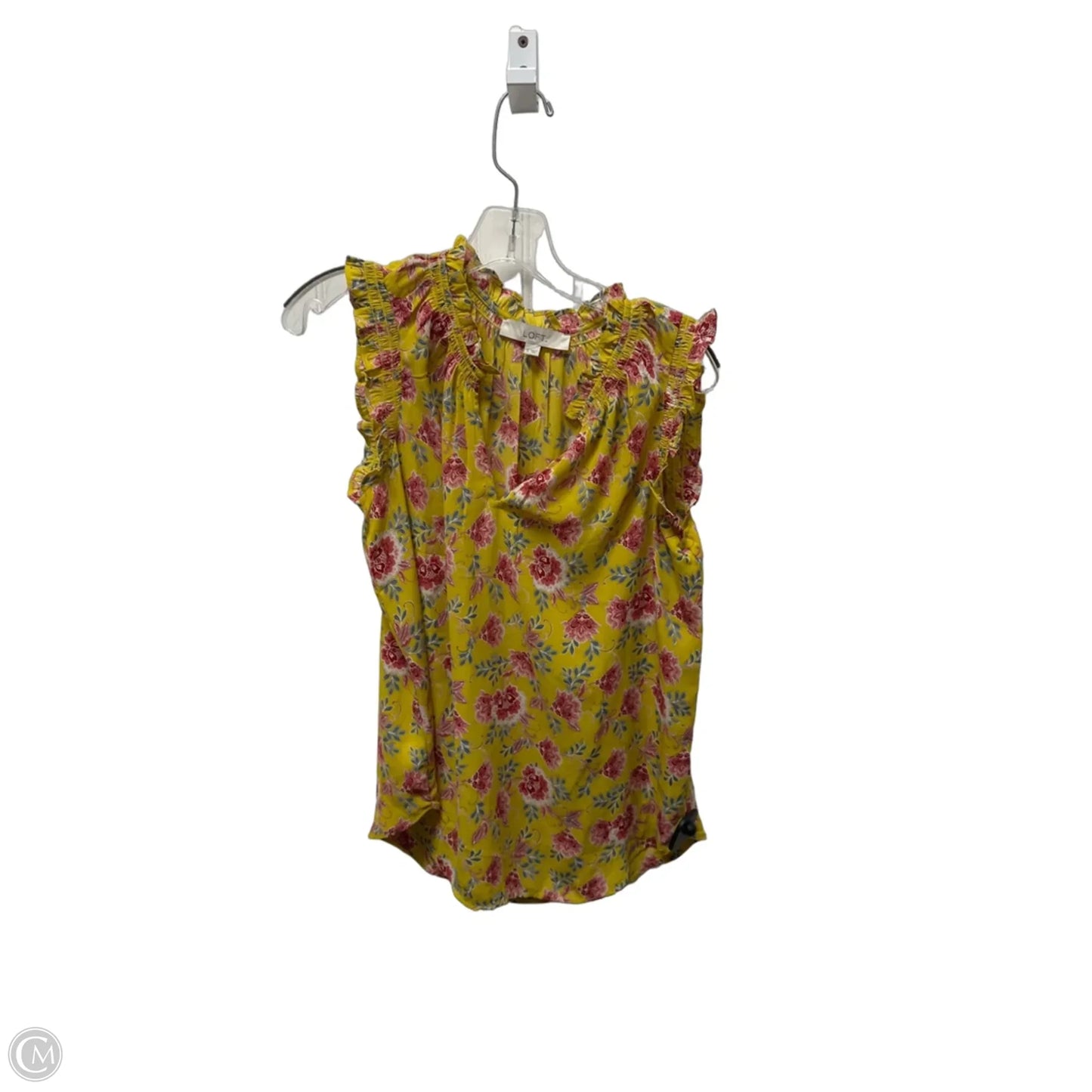 Top Sleeveless By Loft In Yellow, Size: S