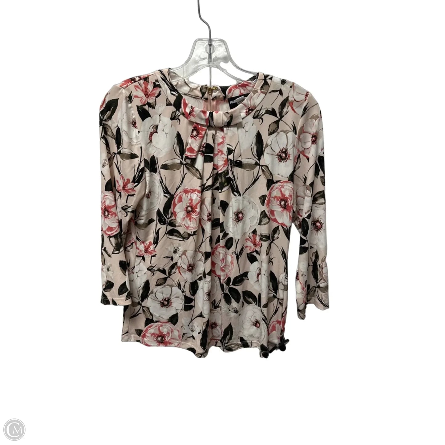 Top Long Sleeve Designer By Karl Lagerfeld In Floral Print, Size: S
