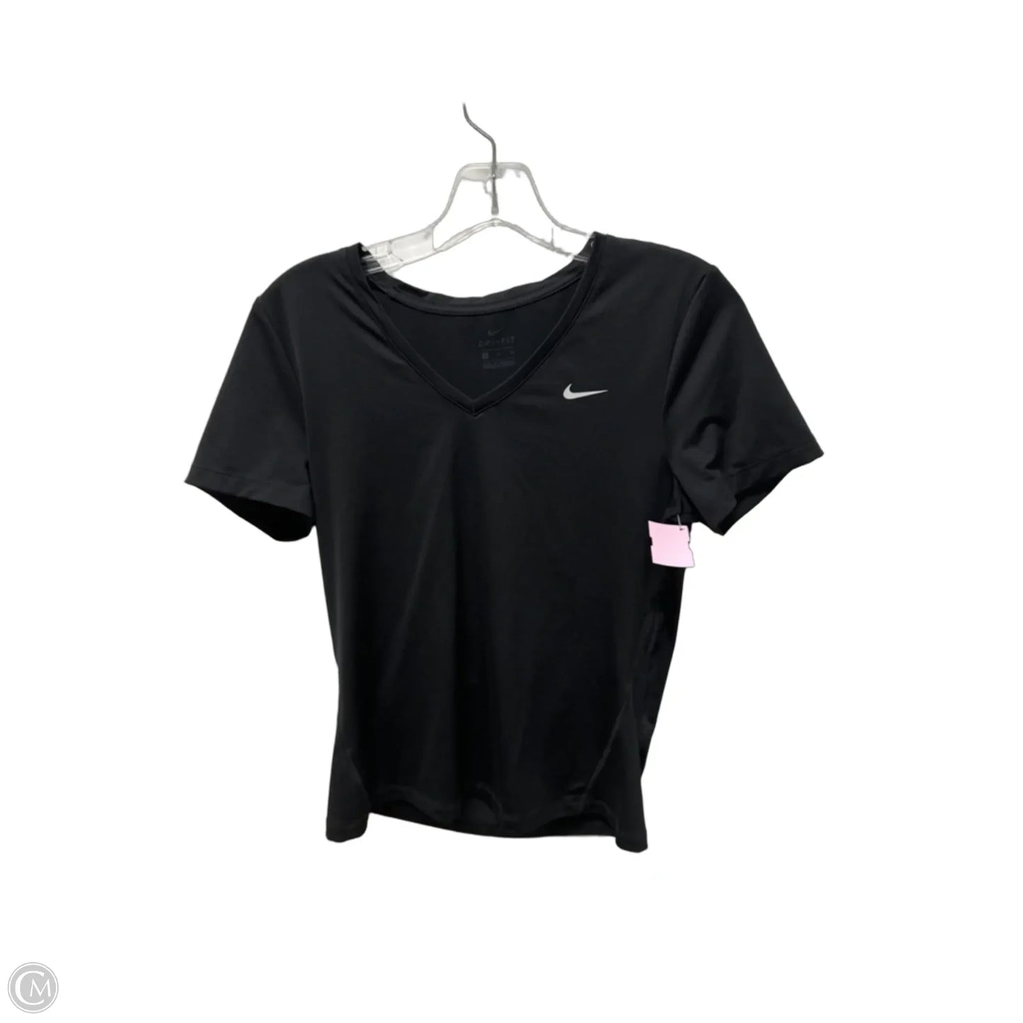Athletic Top Short Sleeve By Nike In Black, Size: S