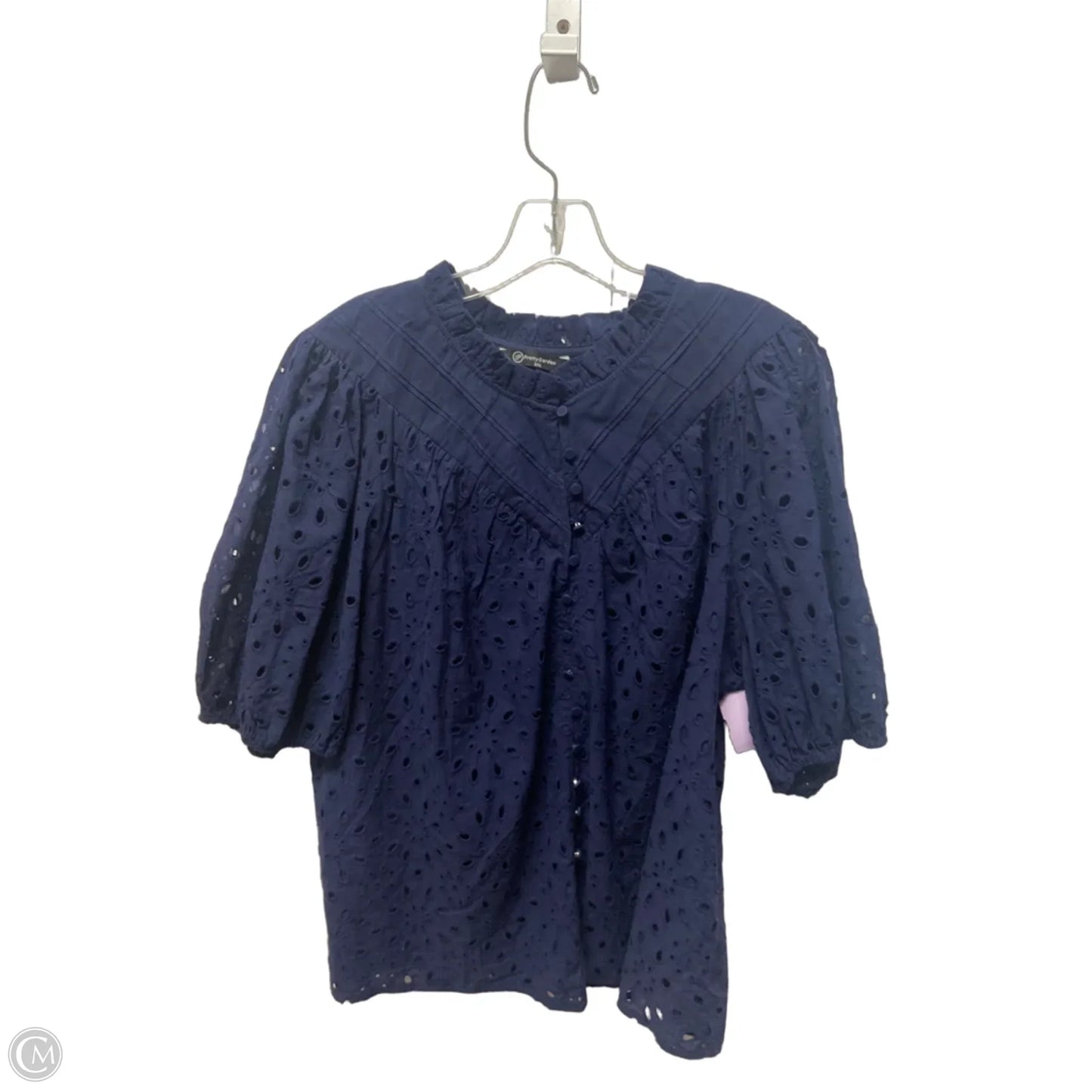 Top Short Sleeve By Prettygarden In Navy, Size: 1x
