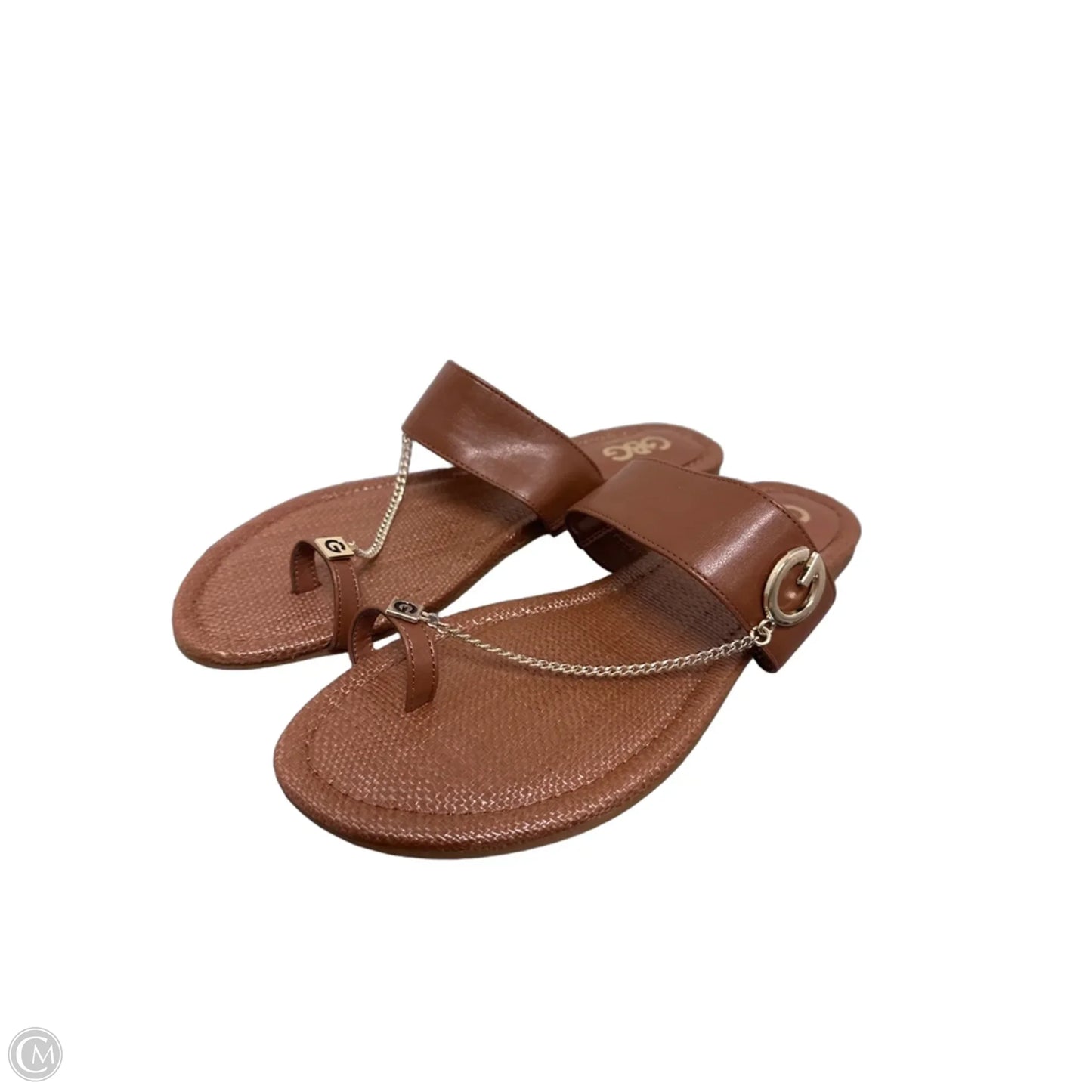 Sandals Flats By Clothes Mentor In Brown, Size: 10