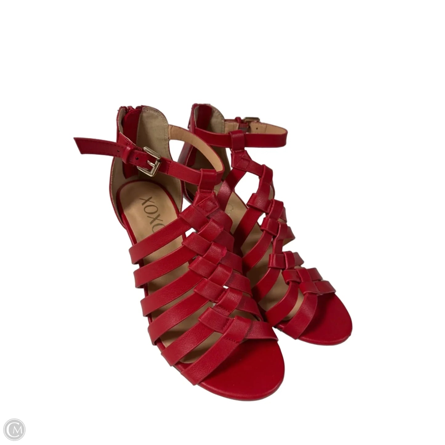 Shoes Heels Block By Xoxo In Red, Size: 6