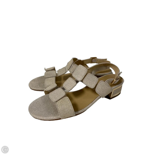 Sandals Heels Block By Vaneli In Silver, Size: 8.5