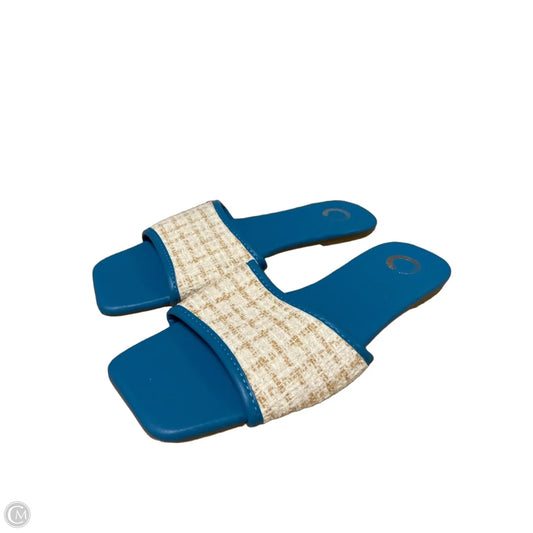 Sandals Flats By Clothes Mentor In Blue, Size: 8