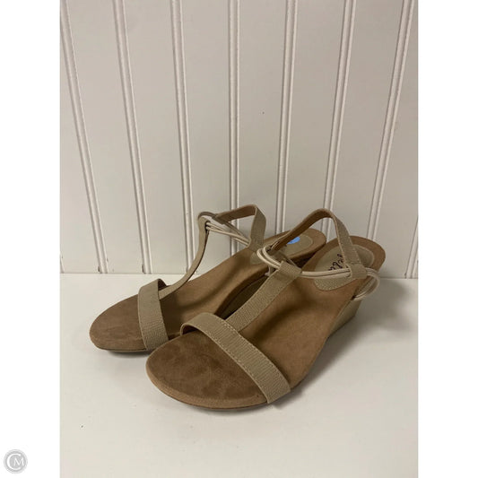Sandals Heels Wedge By Style And Co Collection Women In Beige, Size: 6