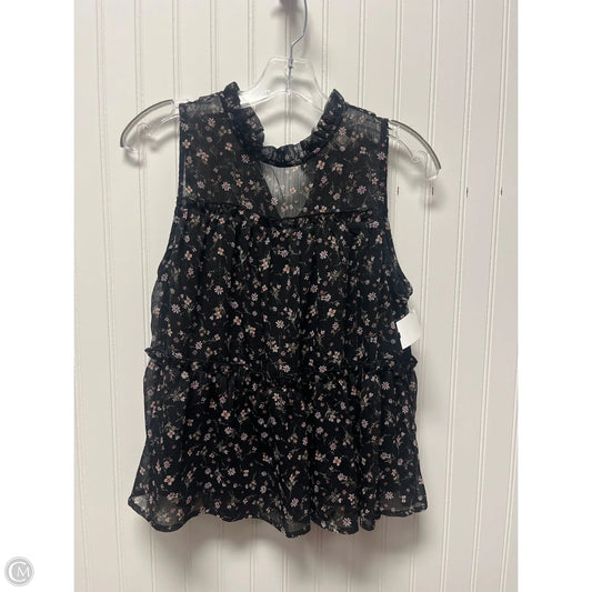 Top Sleeveless By Monteau In Black & Purple, Size: M