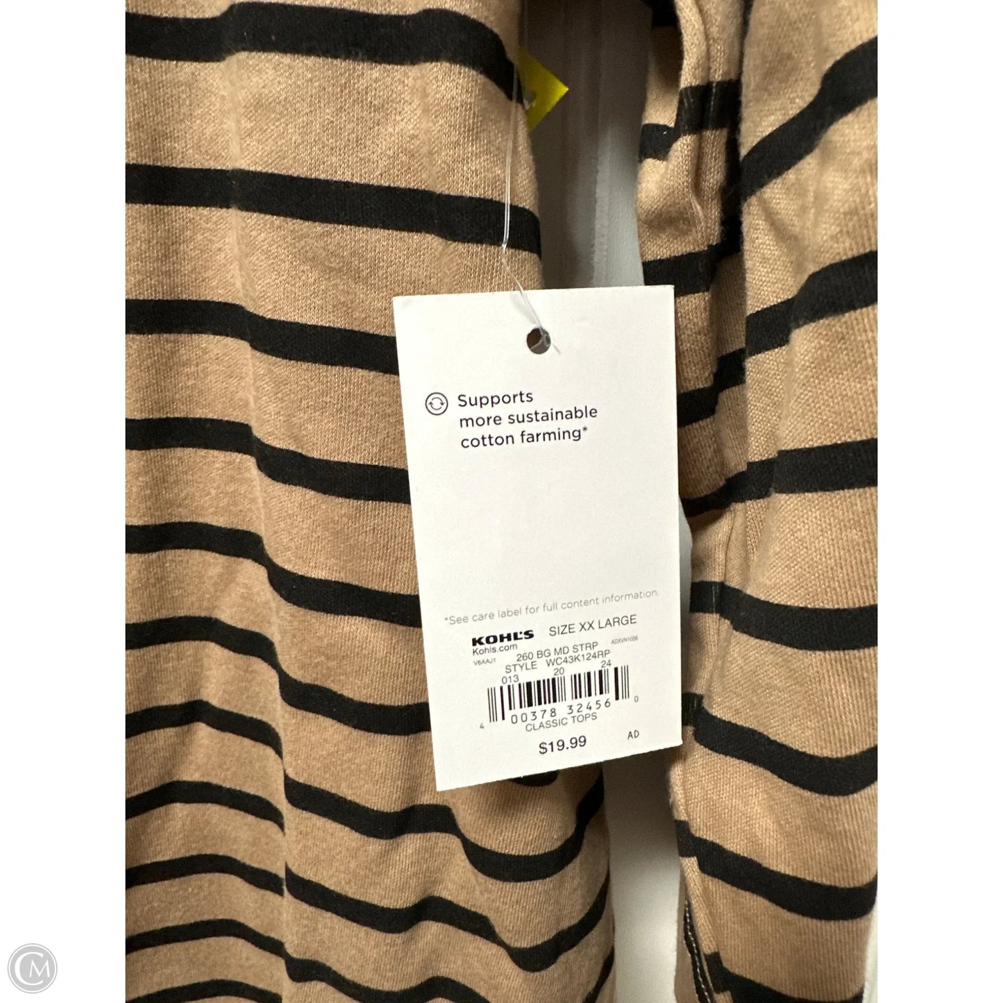 Top 3/4 Sleeve By Croft And Barrow In Brown, Size: 1x