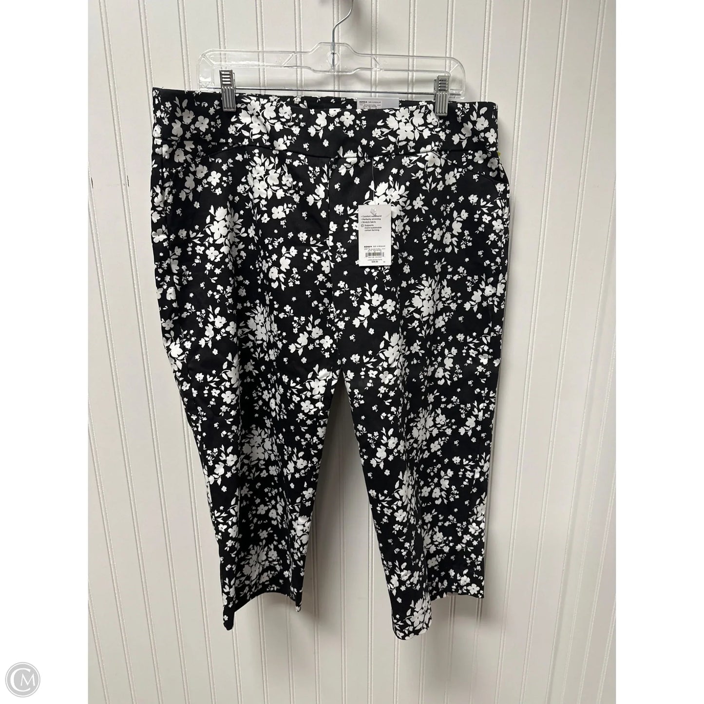 Pants Cropped By Croft And Barrow In Black & White, Size: 16