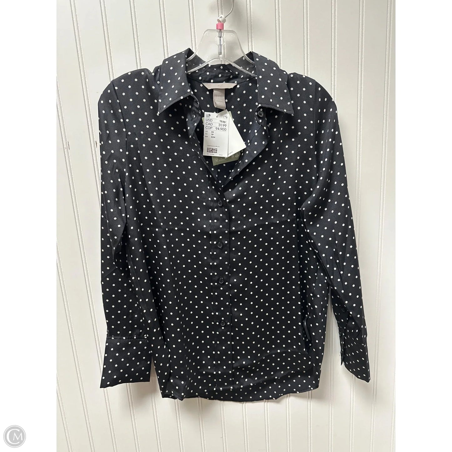 Top Long Sleeve By H&m In Black, Size: Xs