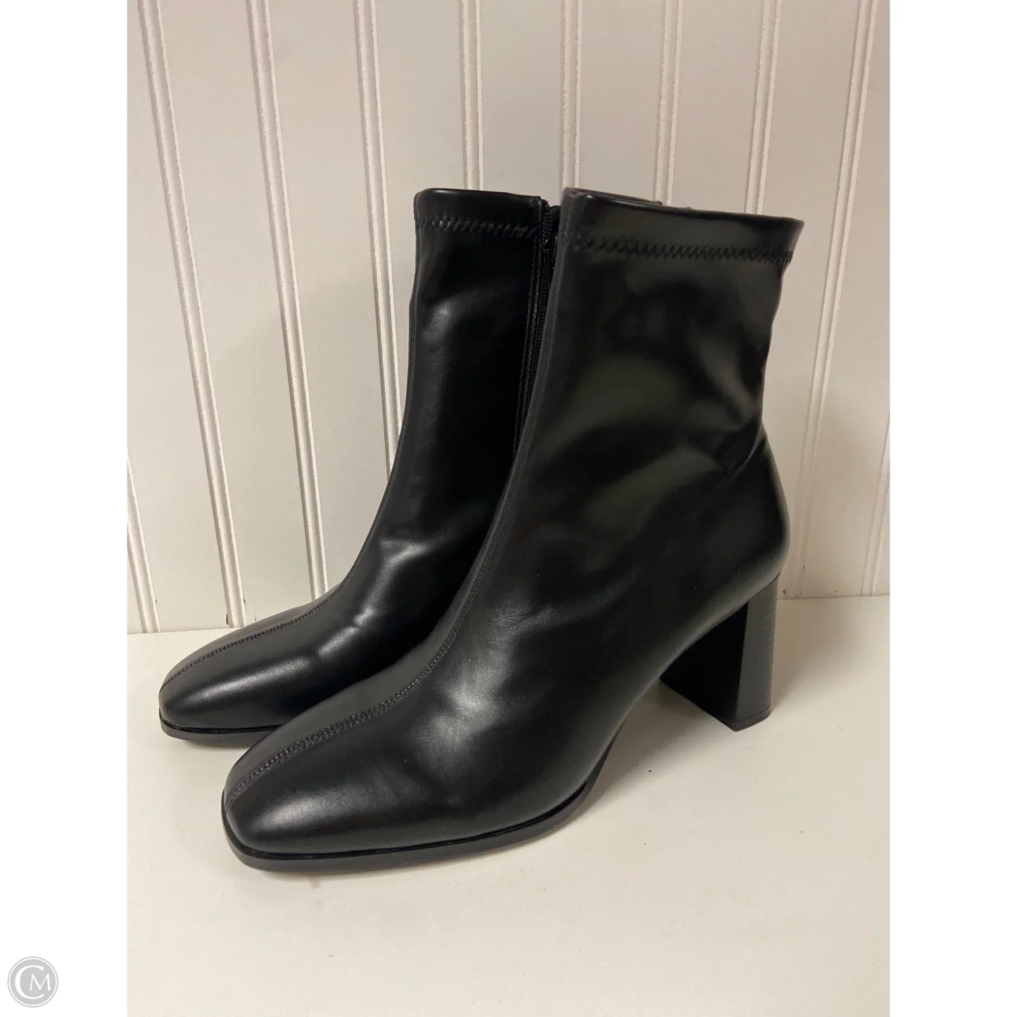 Boots Ankle Heels By Clothes Mentor In Black, Size: 9.5