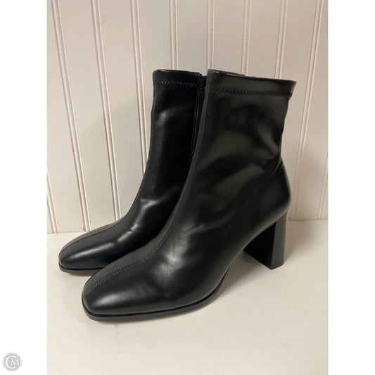 Boots Ankle Heels By Clothes Mentor In Black, Size: 9.5