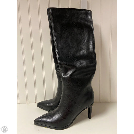 Boots Knee Heels By Clothes Mentor In Black, Size: 9