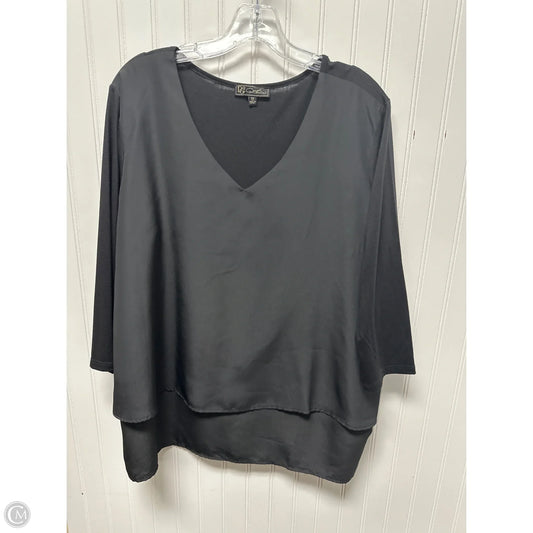 Top Long Sleeve By Dg2 In Black, Size: 1x