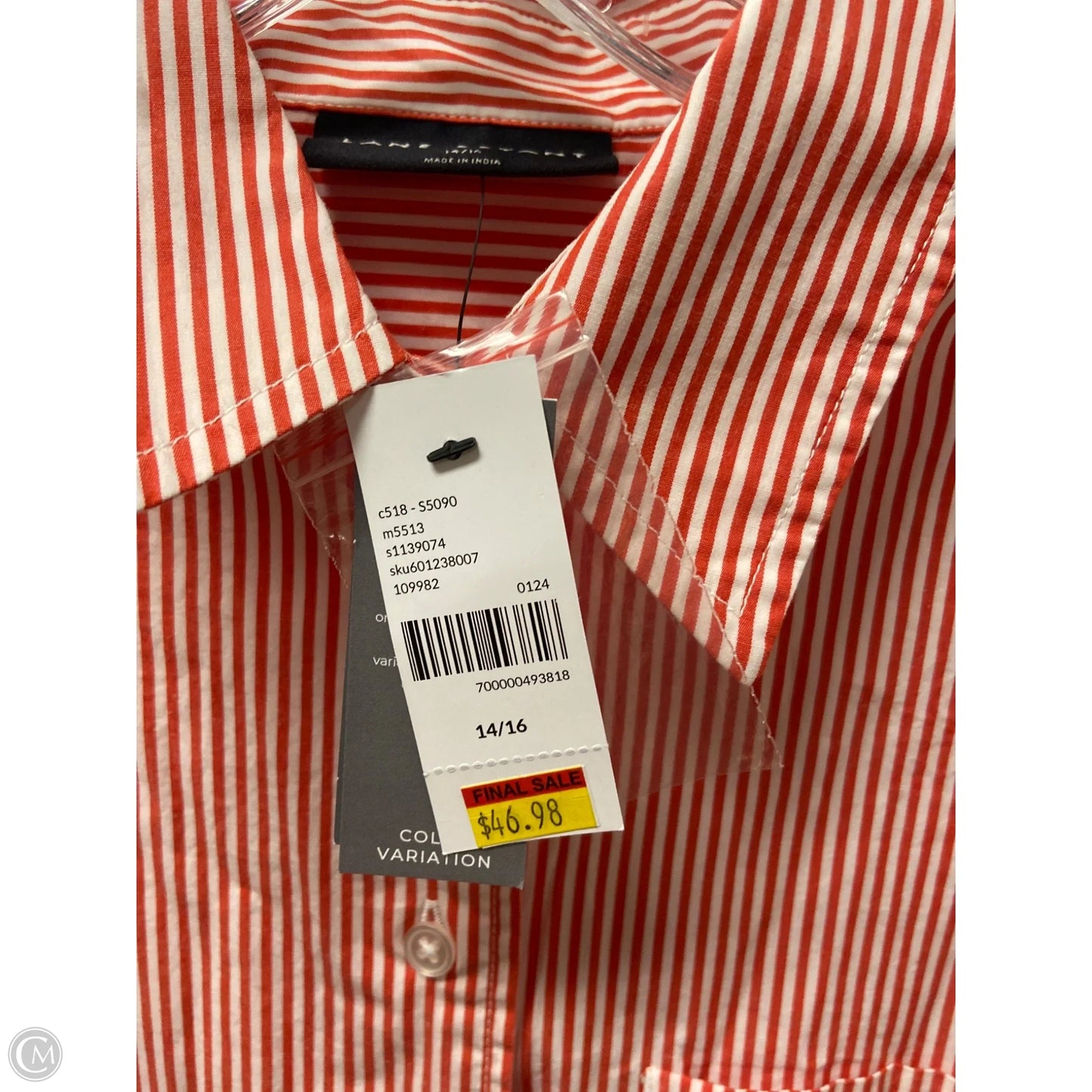 Top Long Sleeve By Lane Bryant In Striped Pattern, Size: Xl