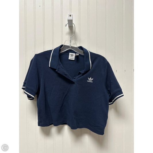 Athletic Top Short Sleeve By Adidas In Blue, Size: S