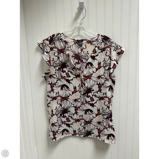 Top Short Sleeve By Ann Taylor In Floral Print, Size: L